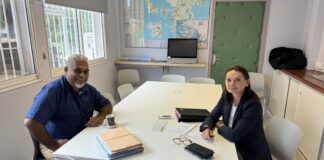 avec la directrice de la police à Nouméa